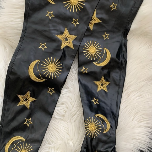 KOI Astrid Over Knee Thigh High Boots Sun Moon Stars - Picture 3 of 4